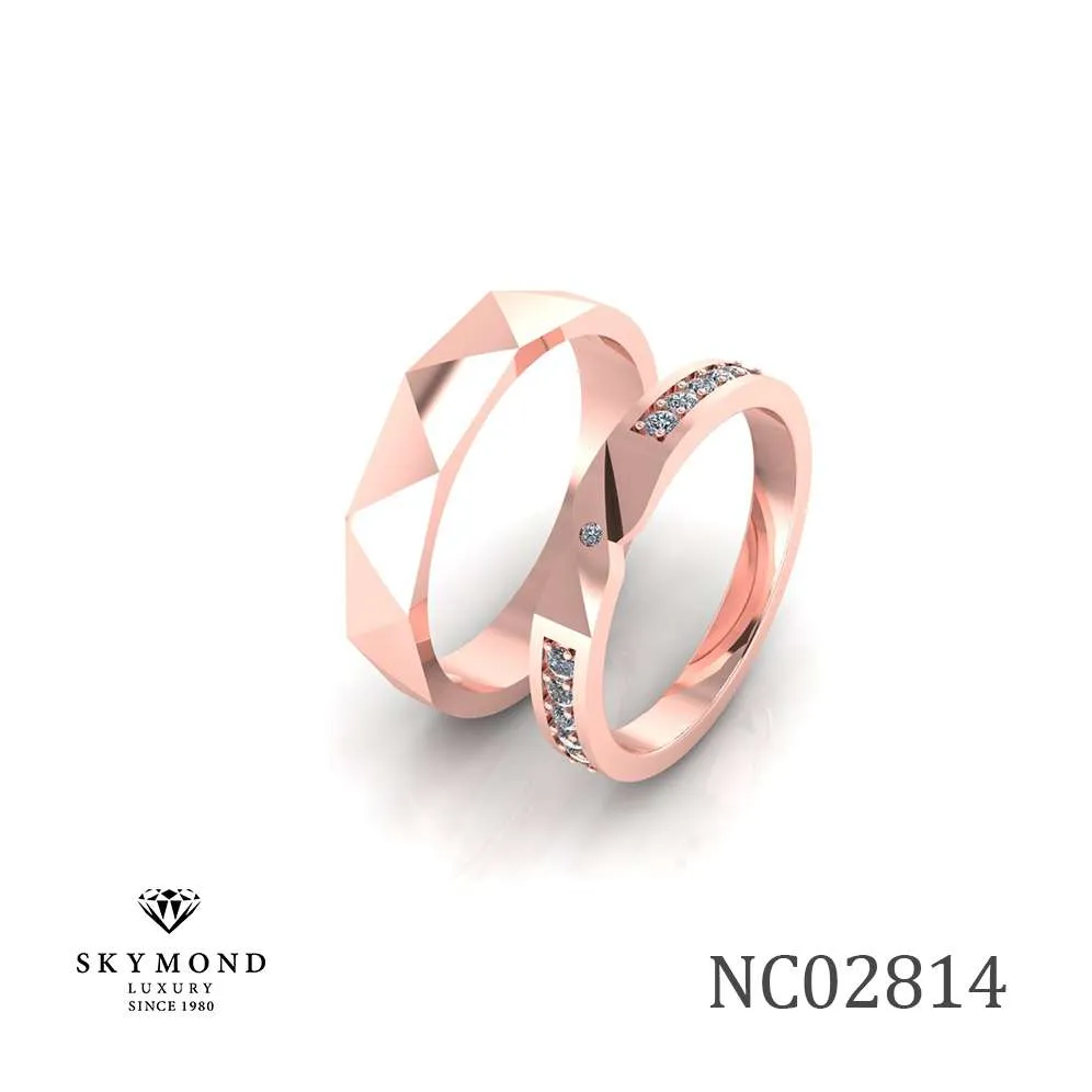 Nhẫn Cưới Vàng Hồng (14k-18k) thiết kế NC02814