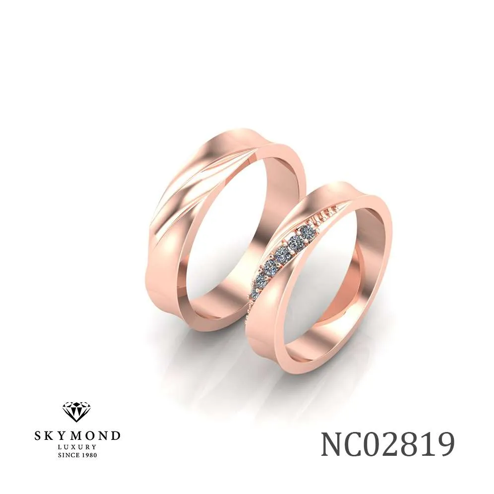 Nhẫn Cưới Vàng Hồng (14k-18k) thiết kế NC02819