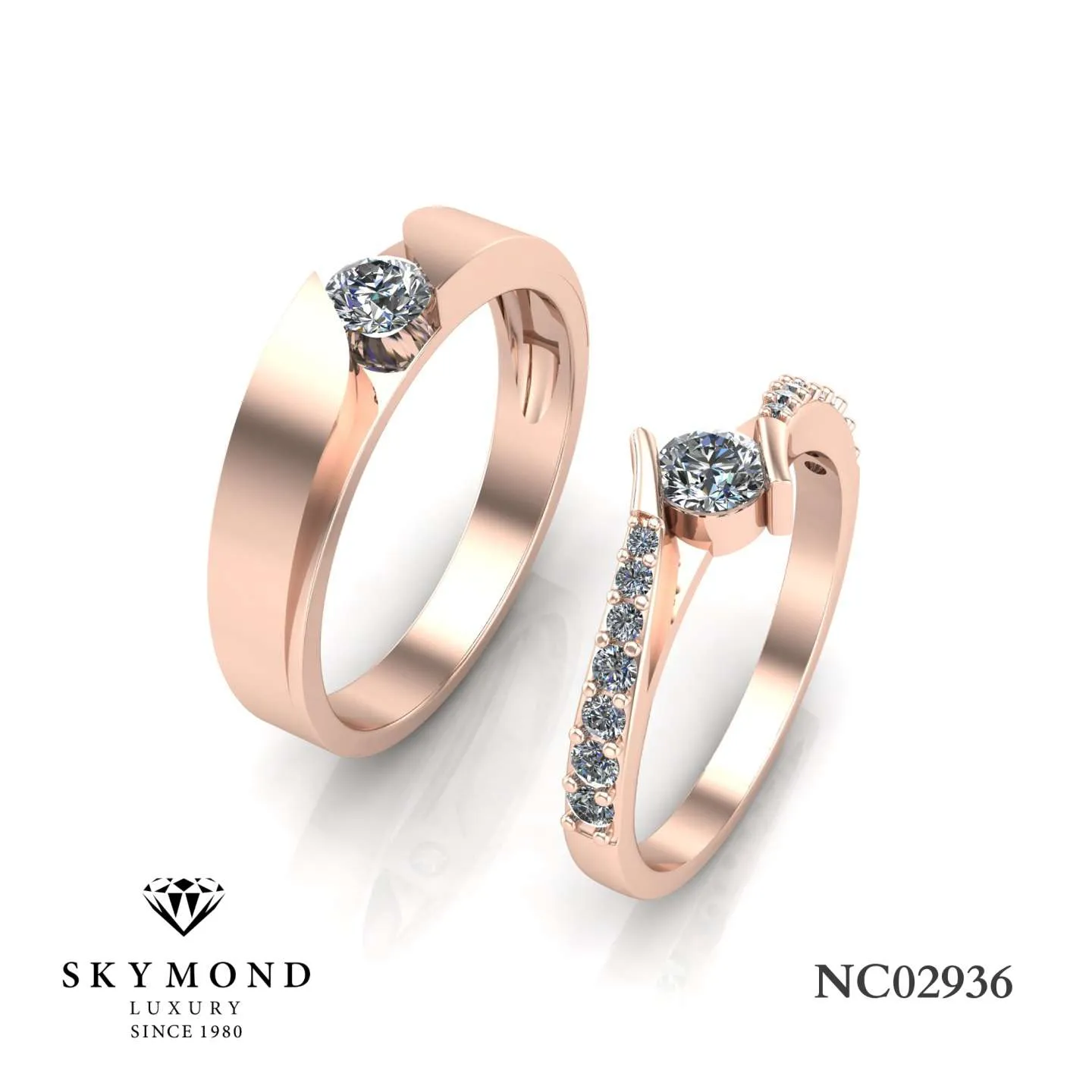 Nhẫn Cưới Vàng Hồng (14k-18k) thiết kế NC02936