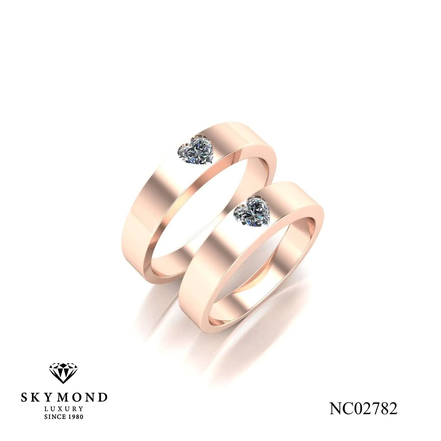 Nhẫn Cưới Vàng Hồng (14k-18k) thiết kế NC02782