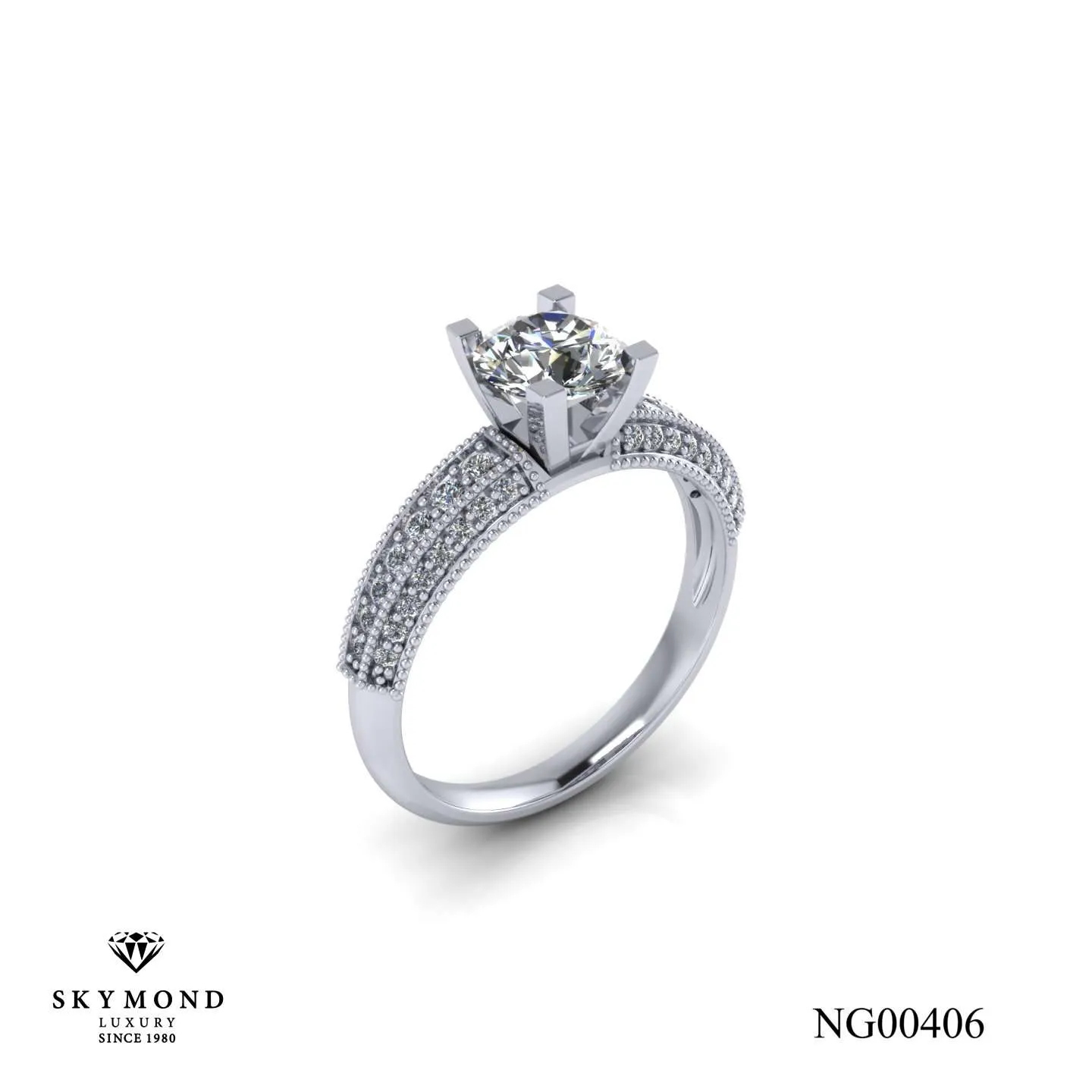 Nhẫn Nữ Vàng Trắng (14k, 18k) - Thiết Kế Đẹp NG00406