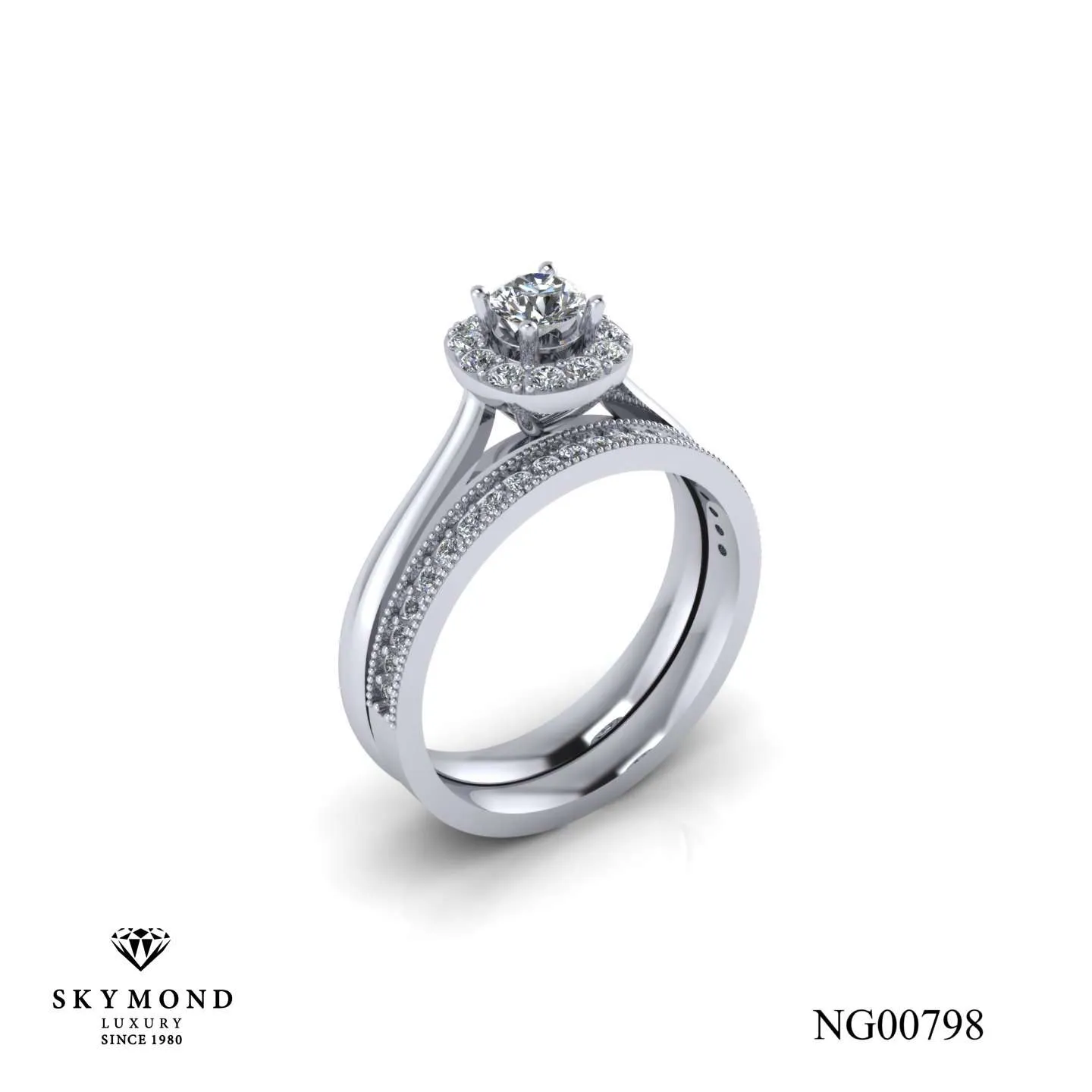 Nhẫn Nữ Vàng Trắng (14k, 18k) - Thiết Kế Đẹp NG00798