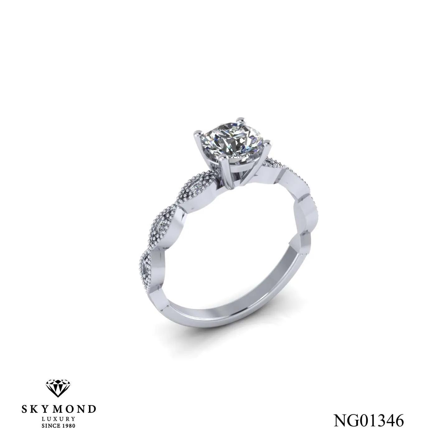 Nhẫn Nữ Vàng Trắng (14k, 18k) - Thiết Kế Đẹp NG01346