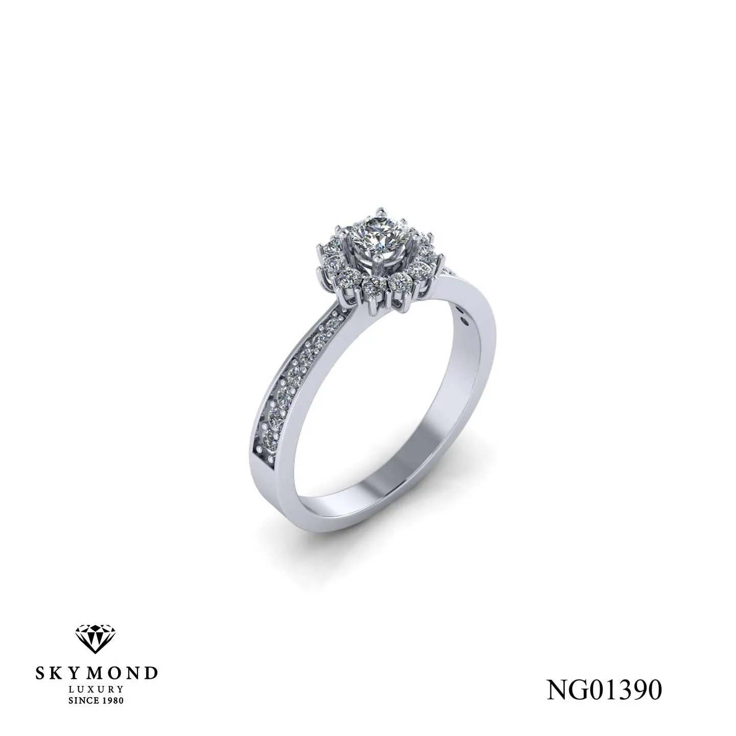 Nhẫn Nữ Vàng Trắng (14k, 18k) - Thiết Kế Đẹp NG01390