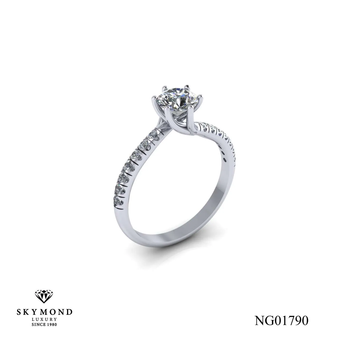 Nhẫn Nữ Vàng Trắng (14k, 18k) - Thiết Kế Đẹp NG01790