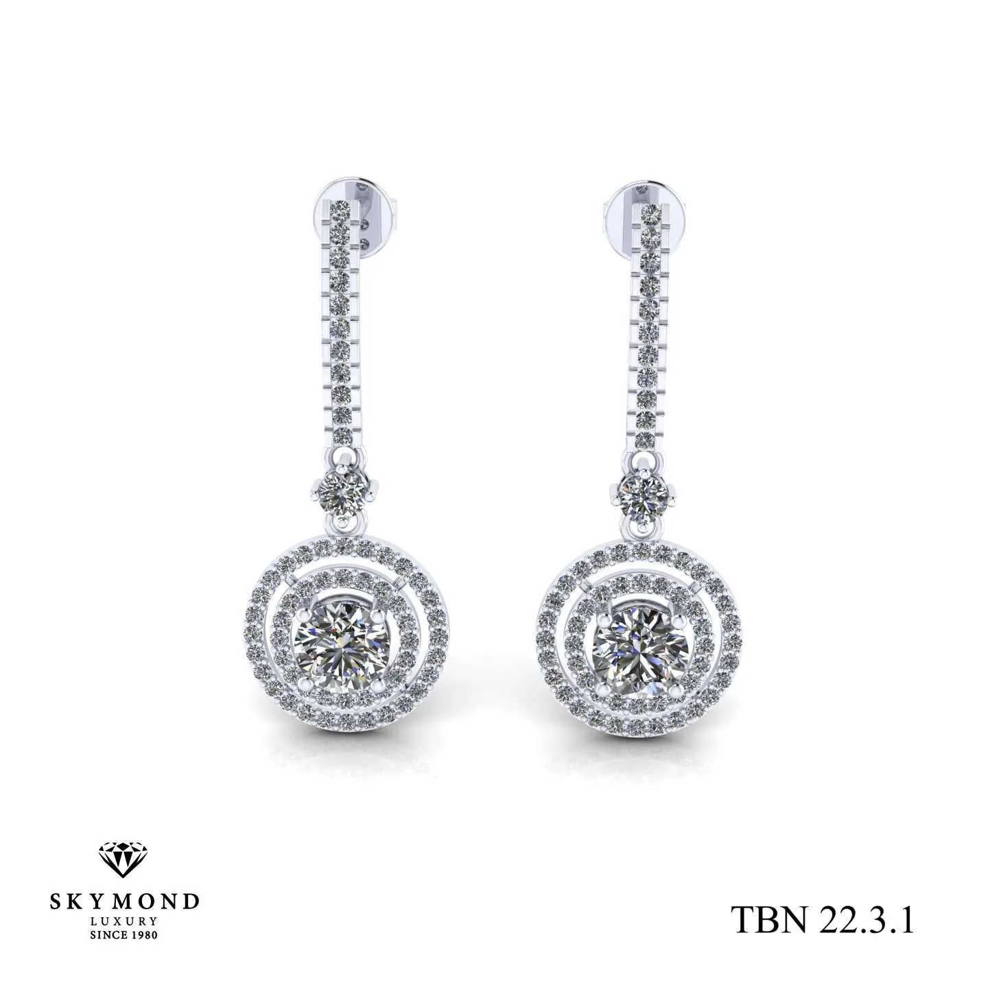 Bông Tai Kim Cương Thiết Kế Đẹp TBN 22.3.1