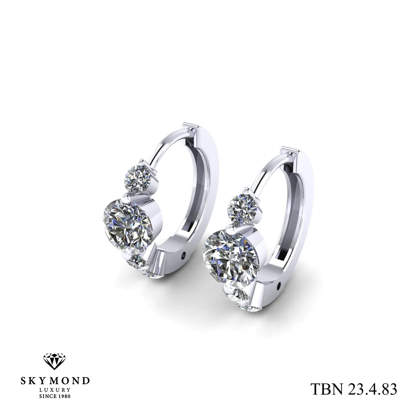 Bông Tai Kim Cương Thiết Kế Đẹp TBN 23.4.83