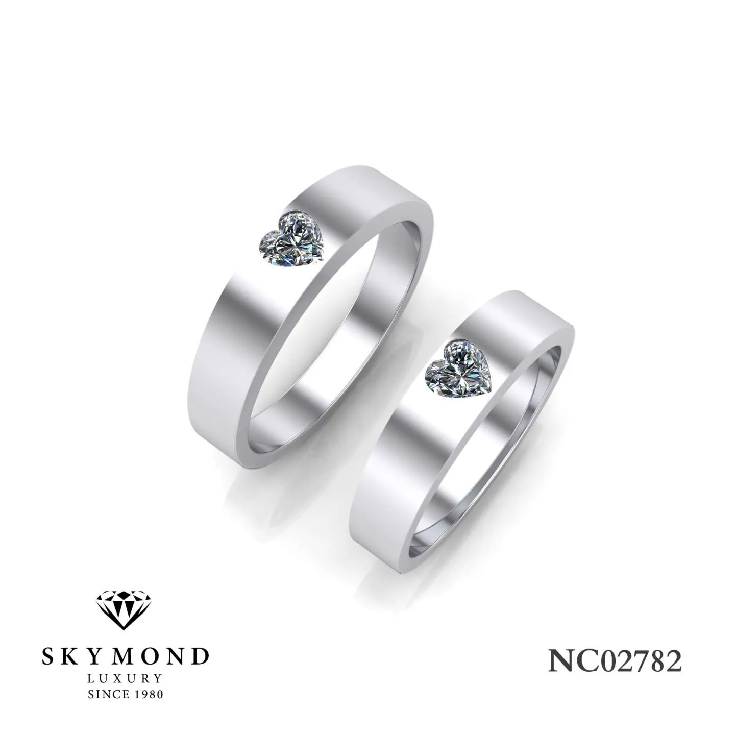 Nhẫn Cưới Vàng Trắng (14k-18k) Thiết Kế Đẹp NC02782