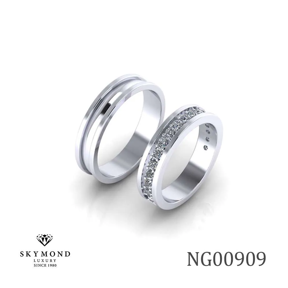 Nhẫn Cưới Platin - Bạch Kim Thiết Kế Đẹp NC00909