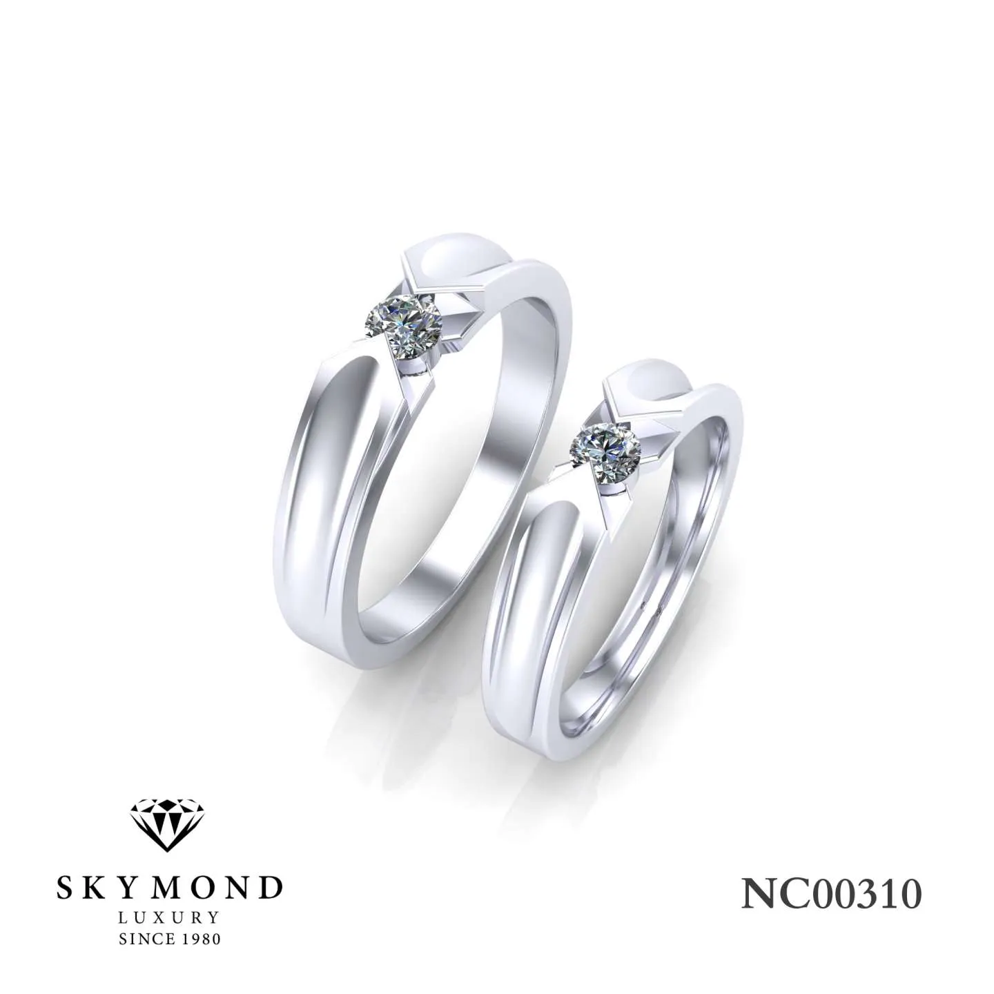 Nhẫn Cưới Platin - Bạch Kim Thiết Kế Đẹp NC00310