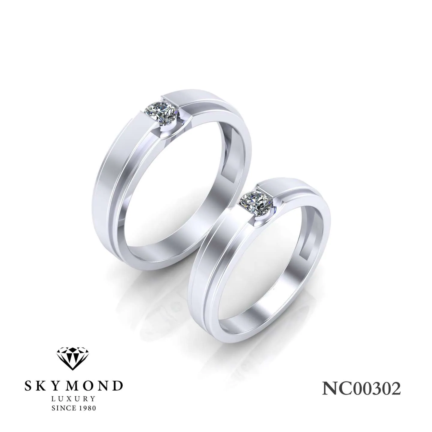 Nhẫn Cưới Platin - Bạch Kim Thiết Kế Đẹp NC00302