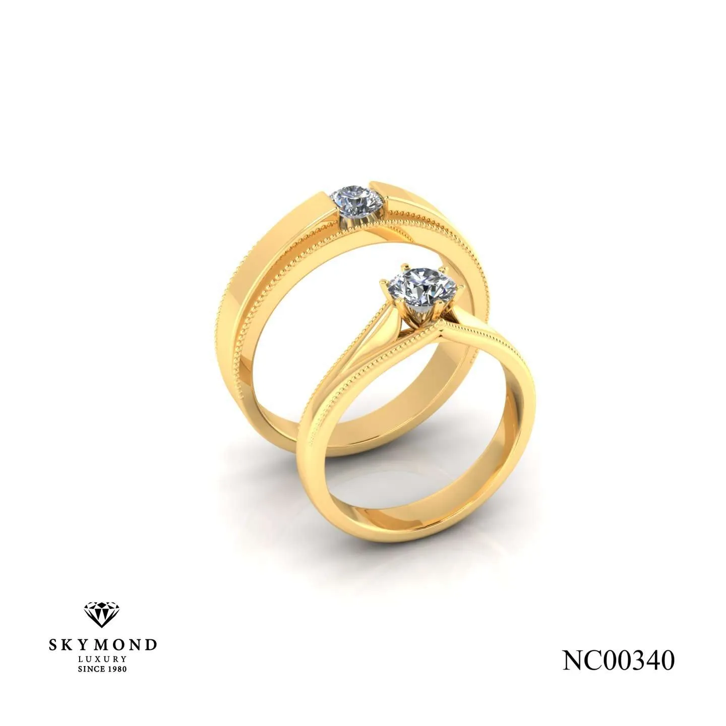 Nhẫn Cưới Vàng Vàng (14k-18k) thiết kế NC00340