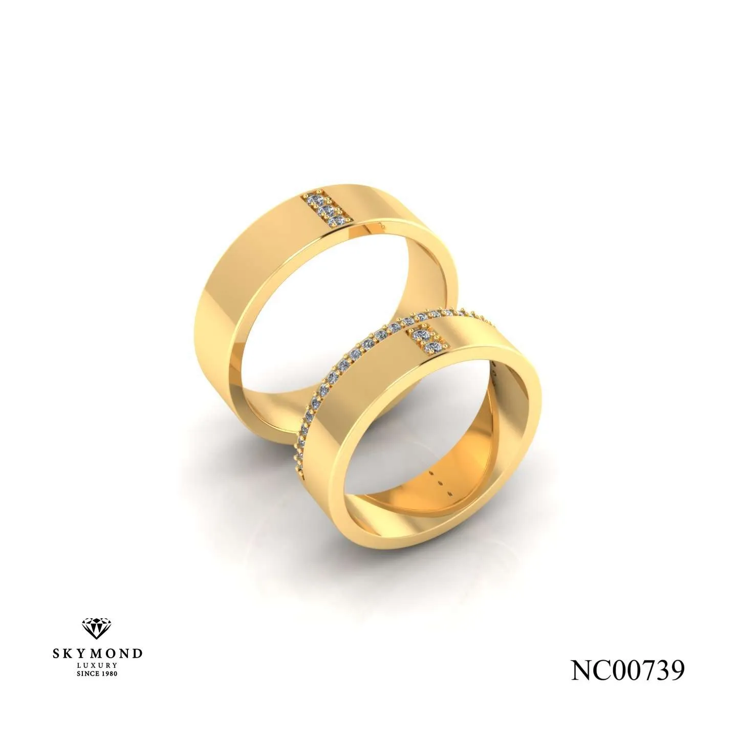 Nhẫn Cưới Vàng Vàng (14k-18k) thiết kế NC00739