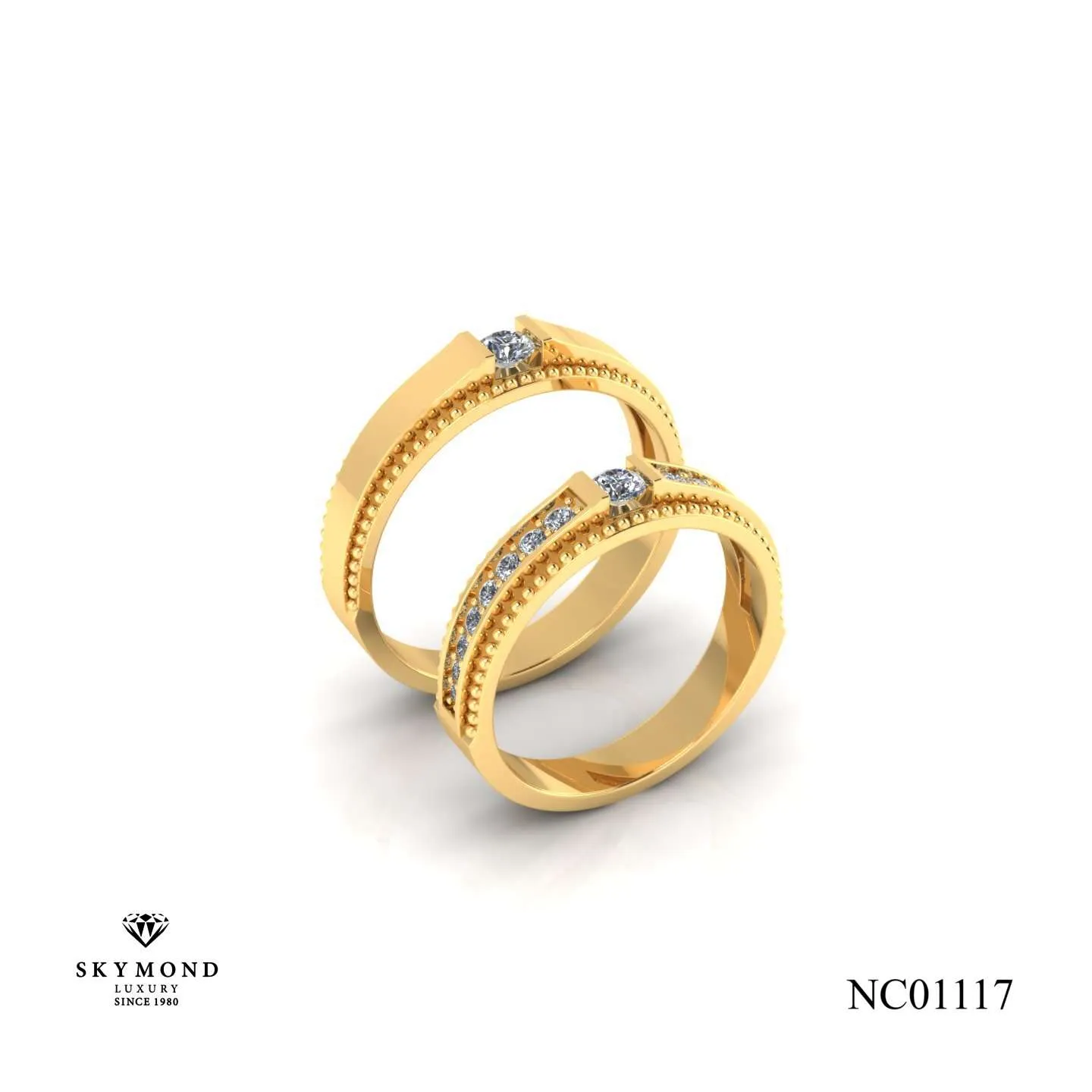 Nhẫn Cưới Vàng Vàng (14k-18k) thiết kế NC01117