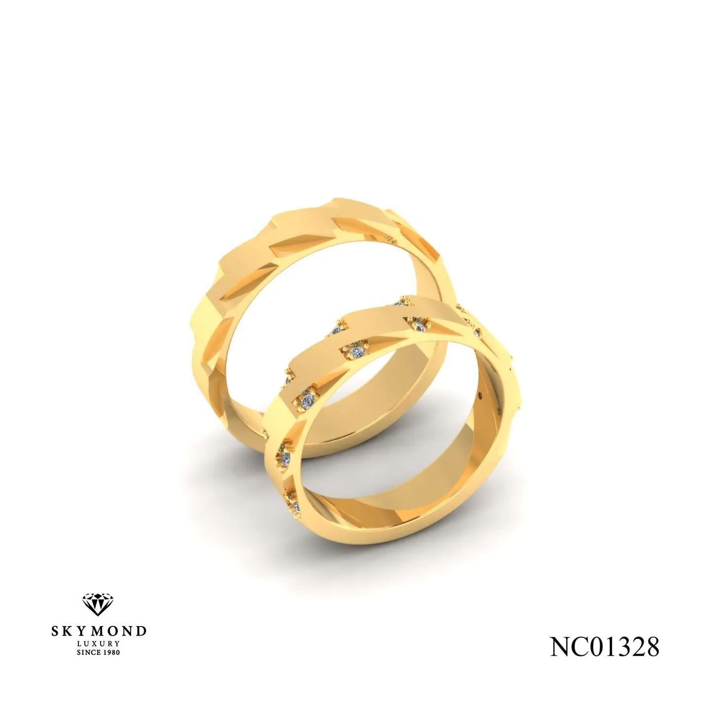 Nhẫn Cưới Vàng Vàng (14k-18k) thiết kế NC01328