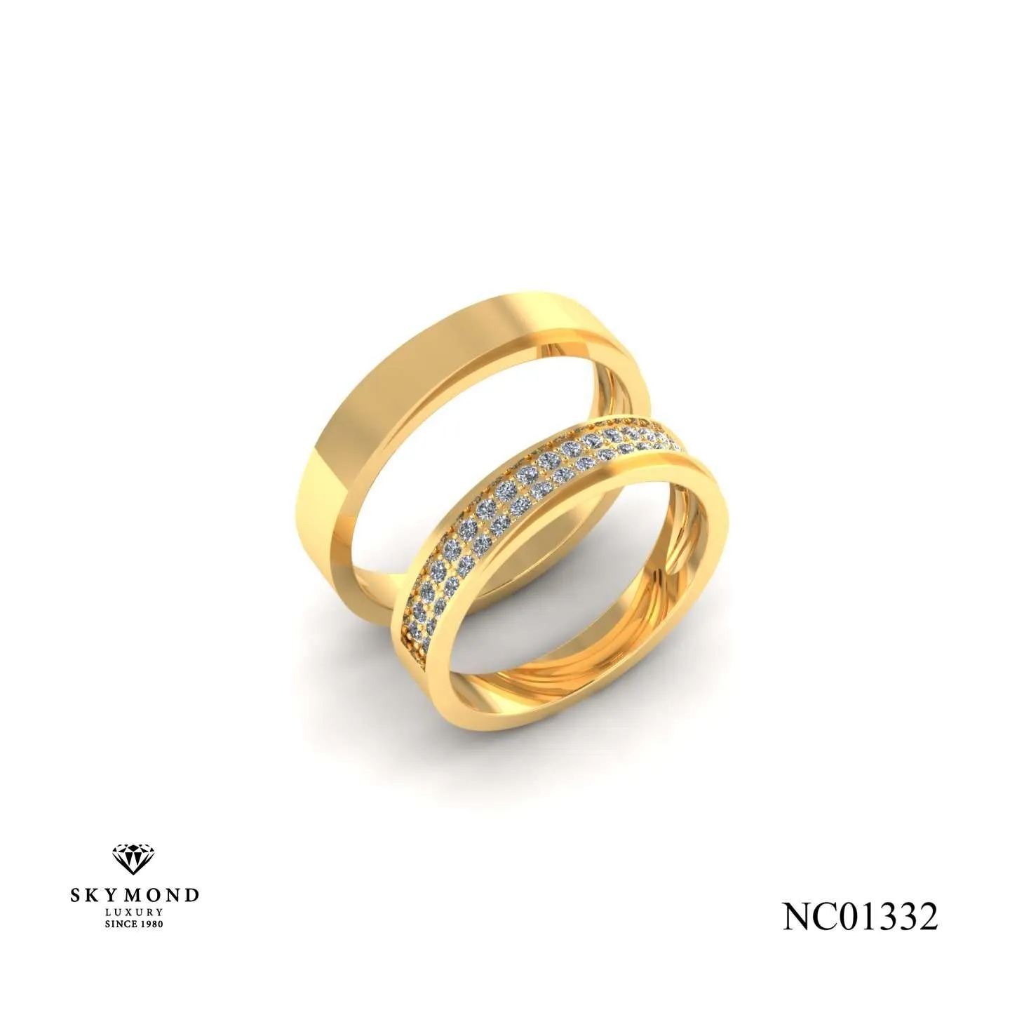 Nhẫn Cưới Vàng Vàng (14k-18k) thiết kế NC01332