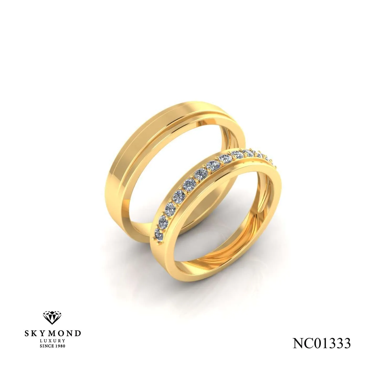 Nhẫn Cưới Vàng Vàng (14k-18k) thiết kế NC01333