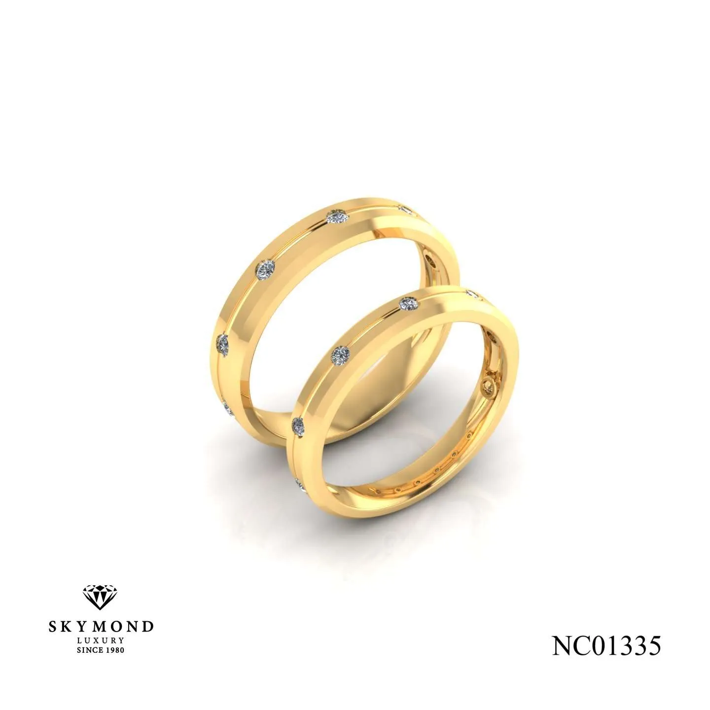 Nhẫn Cưới Vàng Vàng (14k-18k) thiết kế NC01335