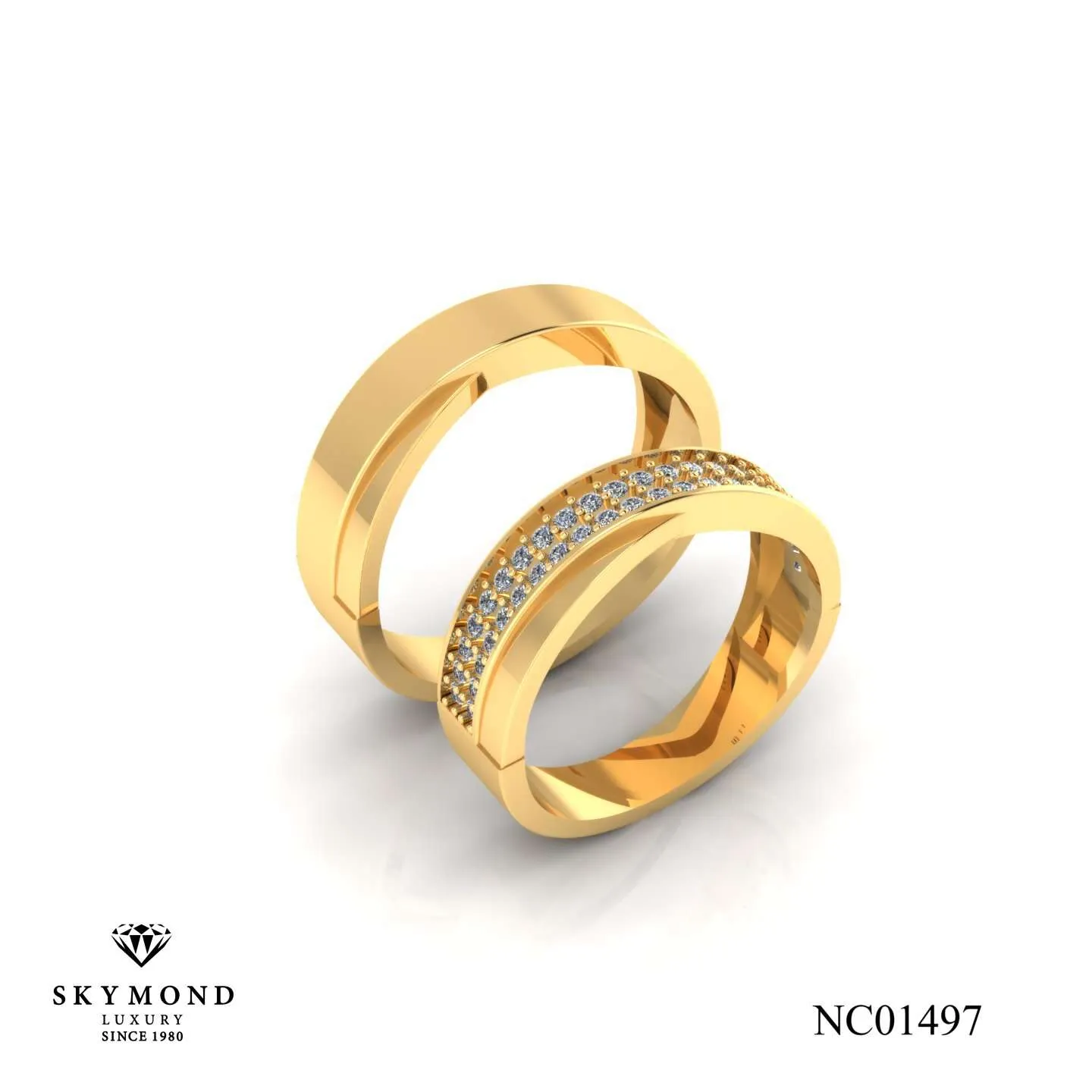 Nhẫn Cưới Vàng Vàng ( 14k - 18K ) Thiết Kế NC01497