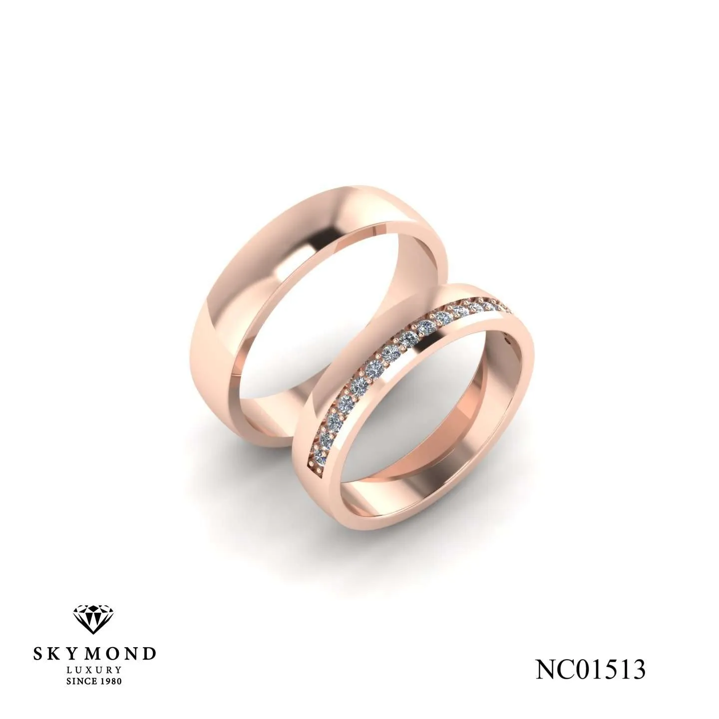 Nhẫn Cưới Vàng Hồng (14k - 18K) Thiết Kế NC01513