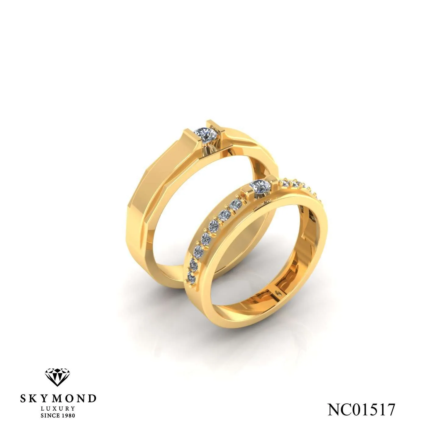 Nhẫn Cưới Vàng Vàng ( 14k - 18K ) Thiết Kế NC01517