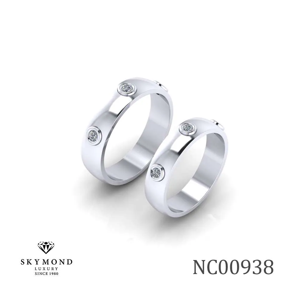 Nhẫn Cưới Platin - Bạch Kim Thiết Kế Đẹp NC00938