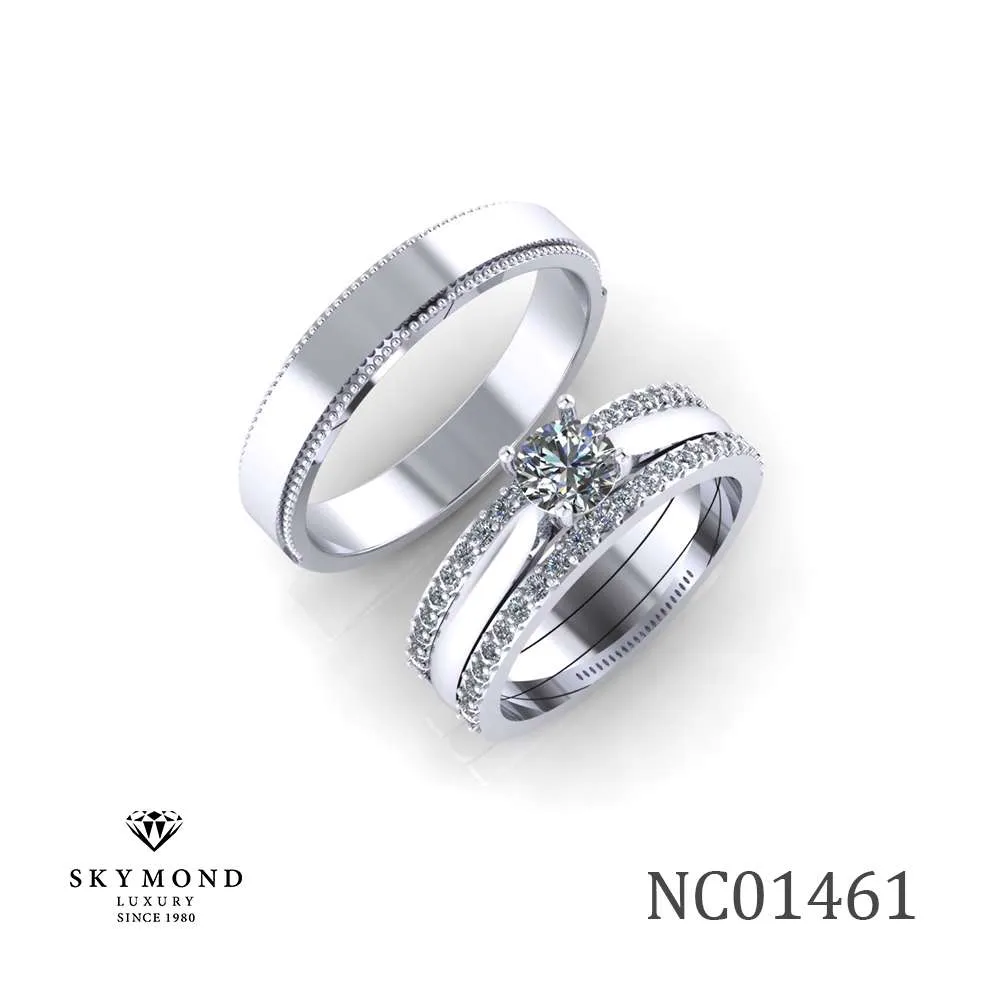 Nhẫn Cưới Platin - Bạch Kim Thiết Kế Đẹp NC01461