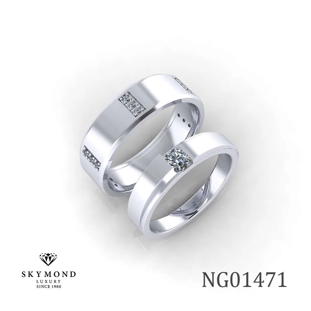 Nhẫn Cưới Platin - Bạch Kim Thiết Kế Đẹp NC01471