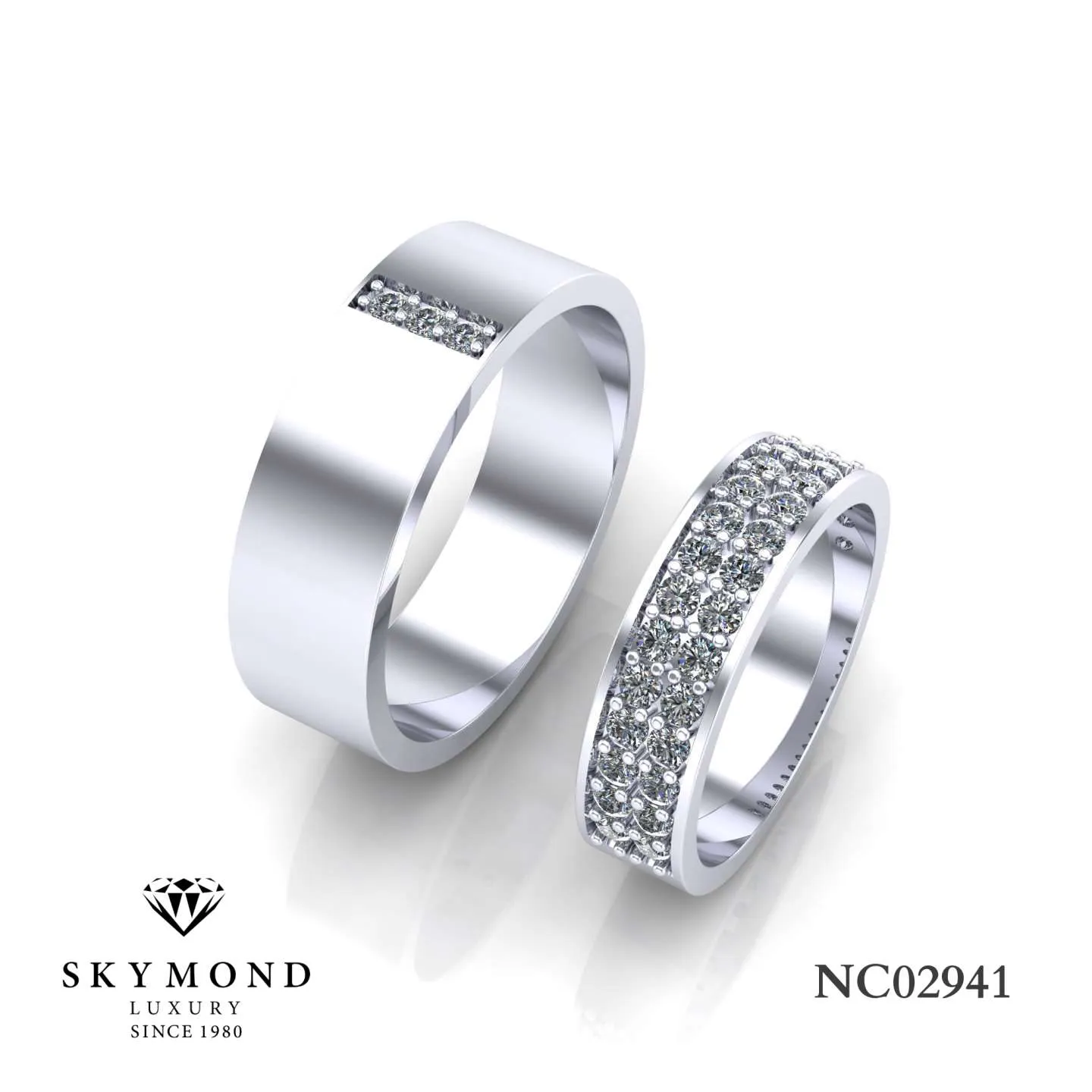 Nhẫn Cưới Platin - Bạch Kim Thiết Kế Đẹp NC02941