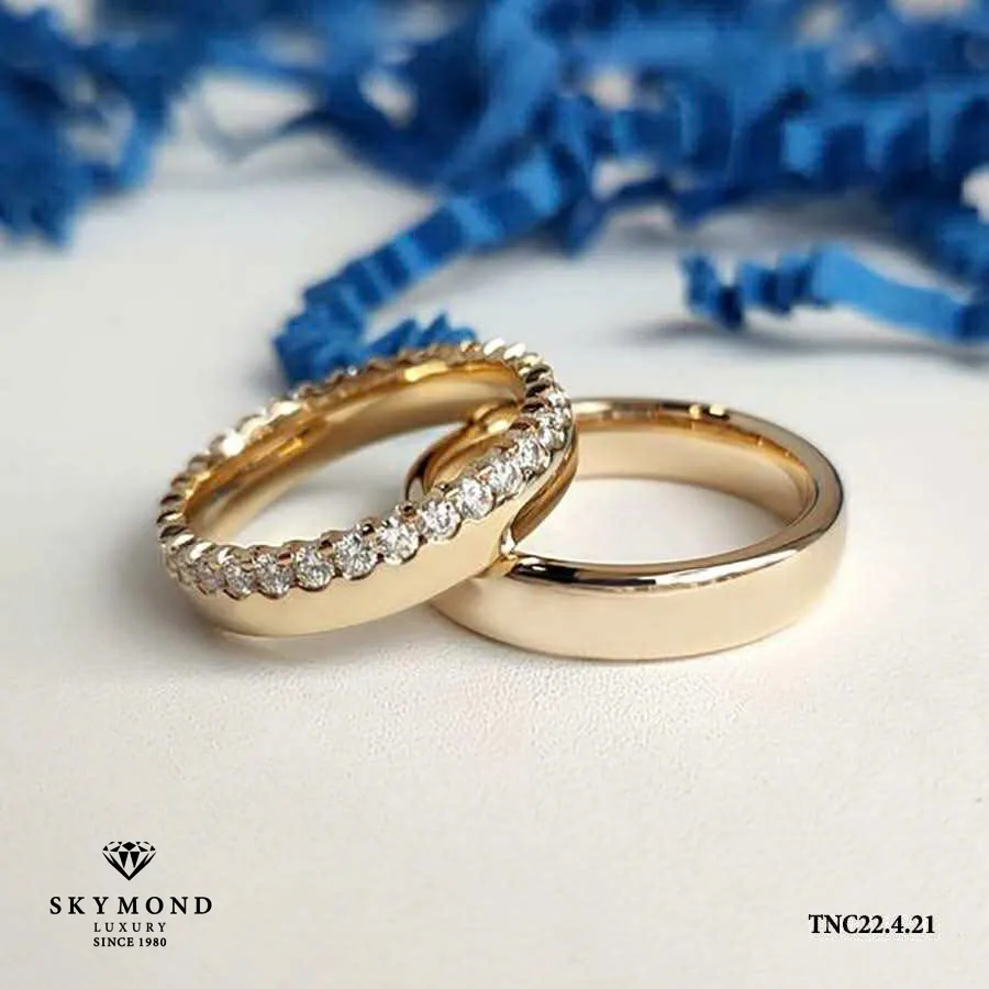 đôi nhẫn cưới vàng skymond