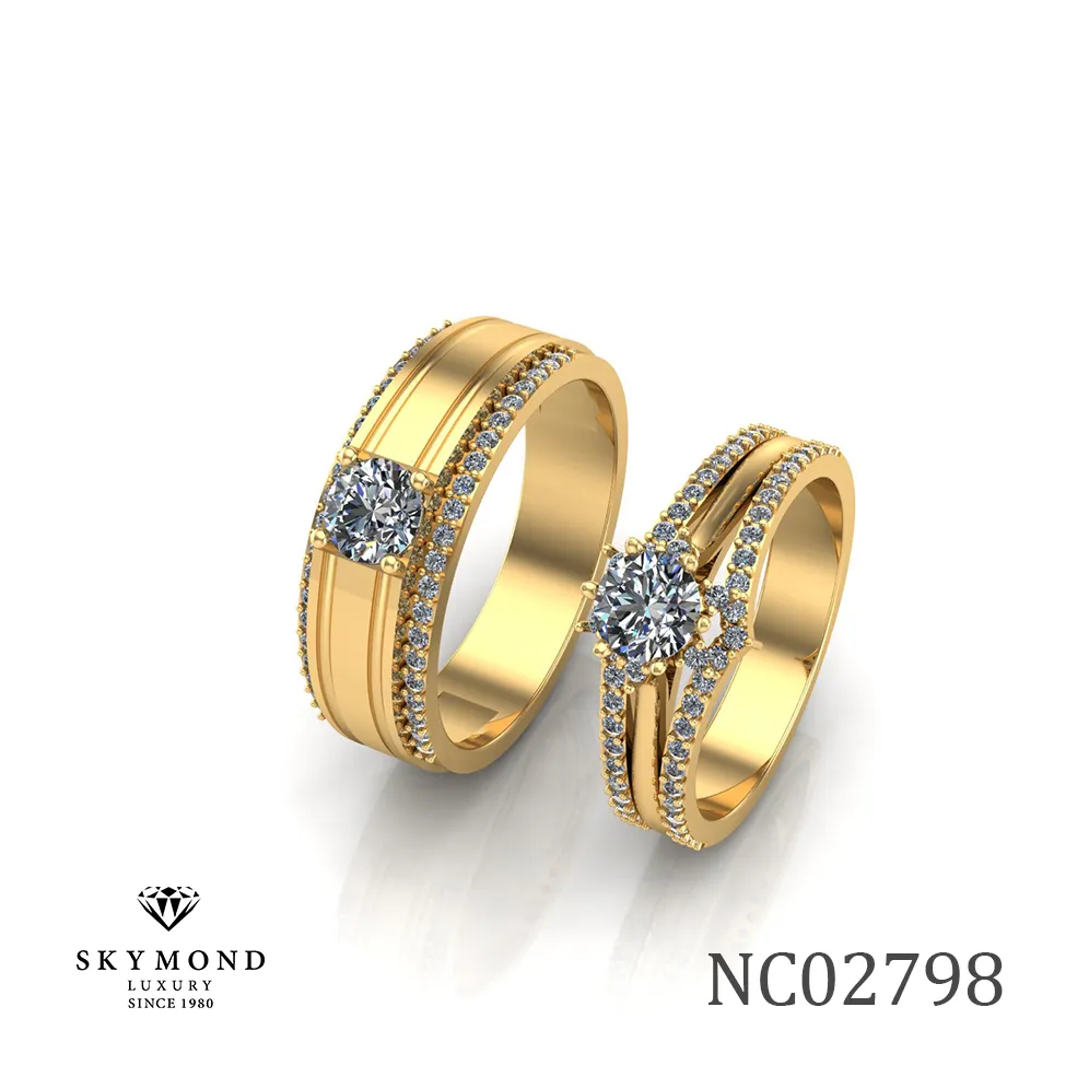 mẫu nhẫn cưới vàng skymond