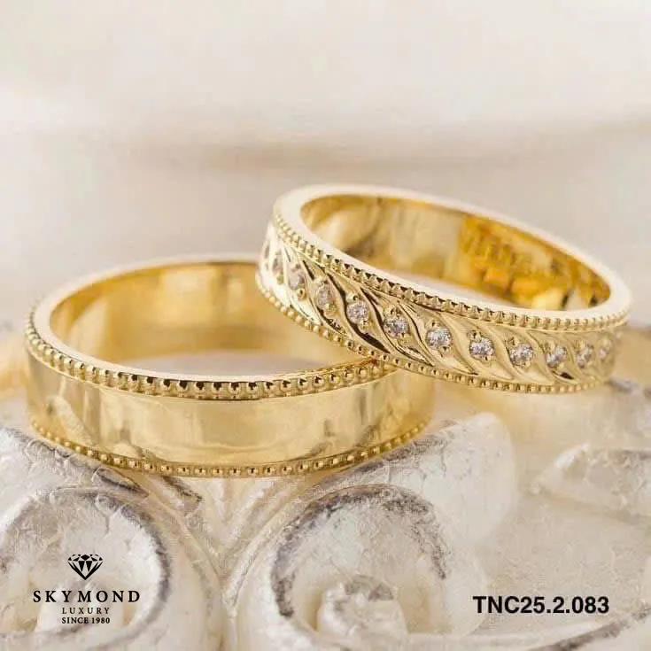 mẫu nhẫn cưới vàng vàng skymond