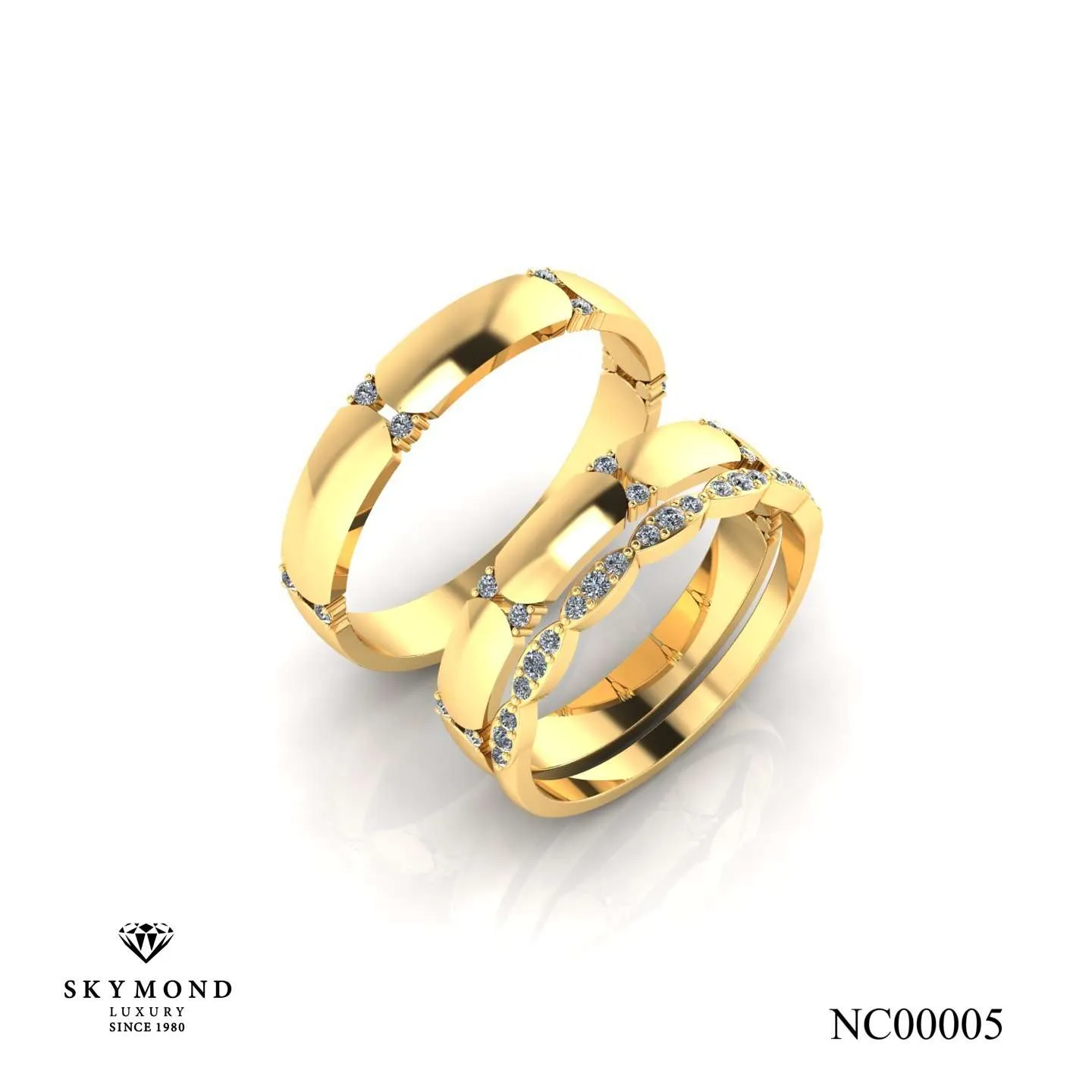 Nhẫn Cưới Vàng Vàng (14k-18k) thiết kế NC00005