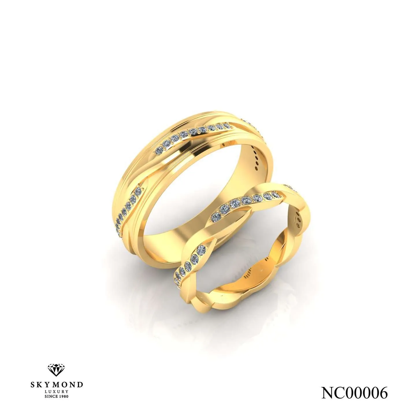 Nhẫn Cưới Vàng Vàng (14k-18k) thiết kế NC00006