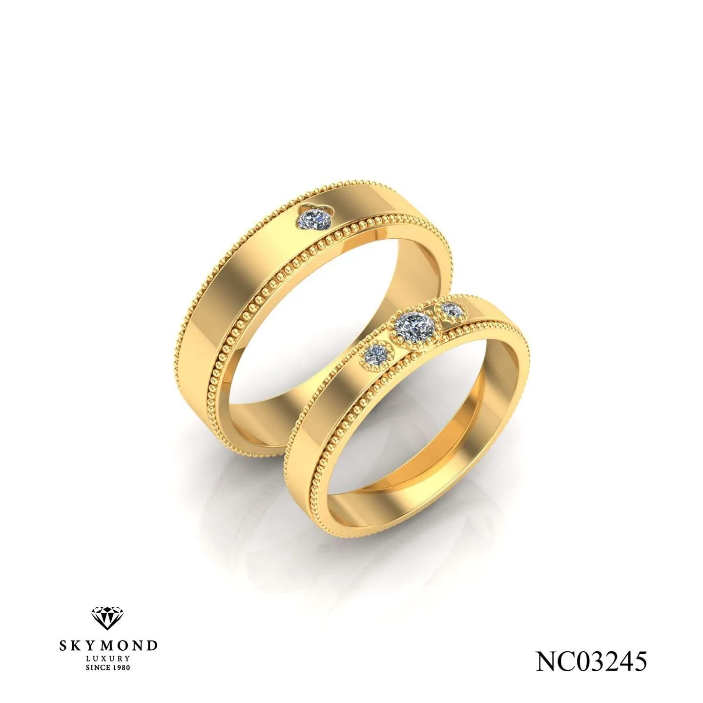 Nhẫn Cưới Vàng Vàng (14k-18k) Thiết Kế NC03245