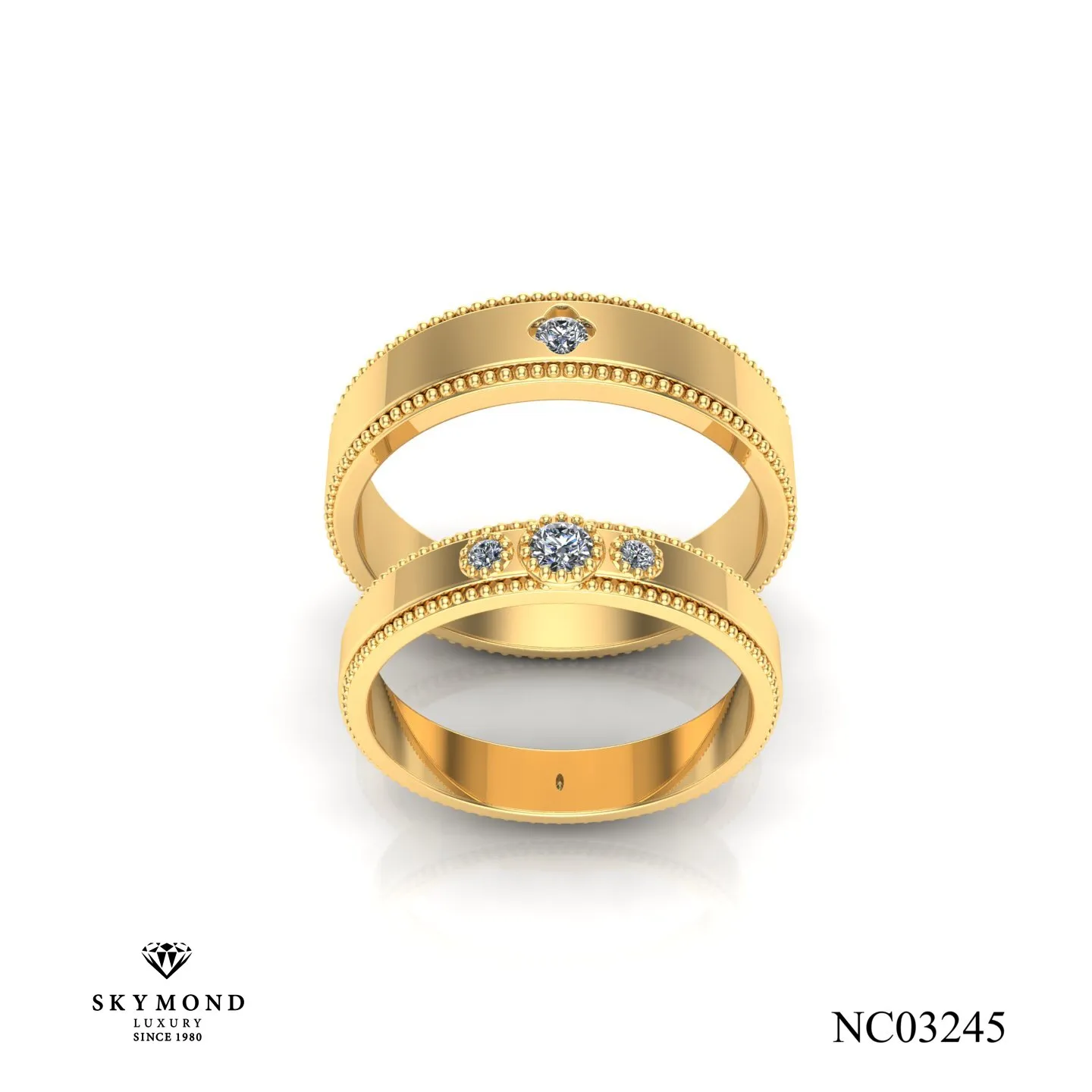 cặp nhẫn cưới vàng skymond