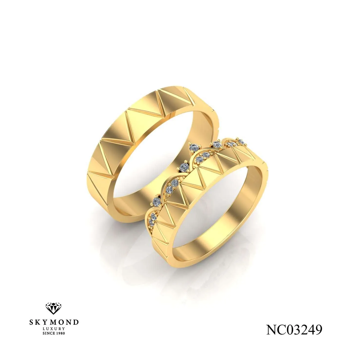 Nhẫn Cưới Vàng Vàng (14k-18k) Thiết Kế NC03249