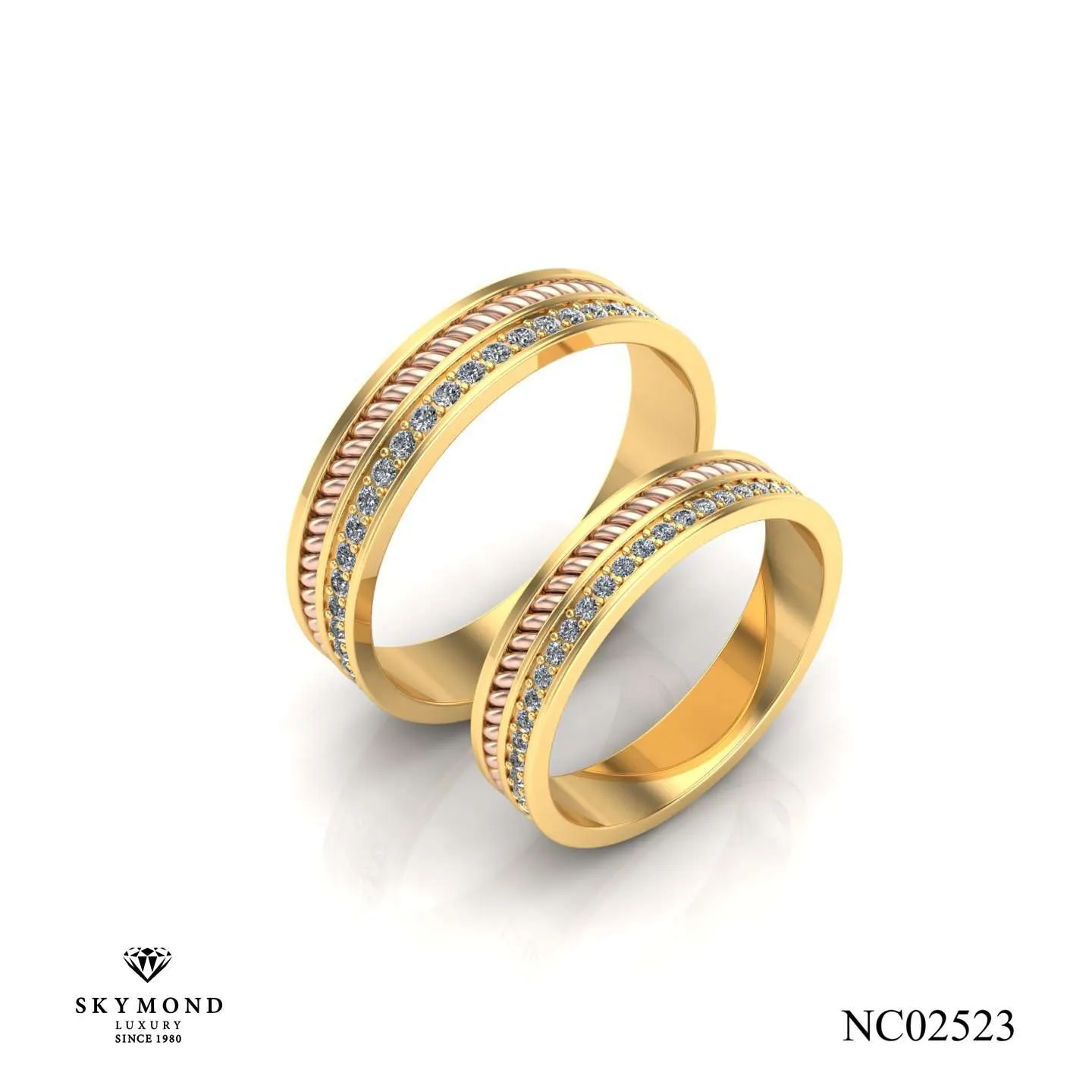 Nhẫn Cưới Vàng Vàng (14k-18k) Thiết Kế NC02523