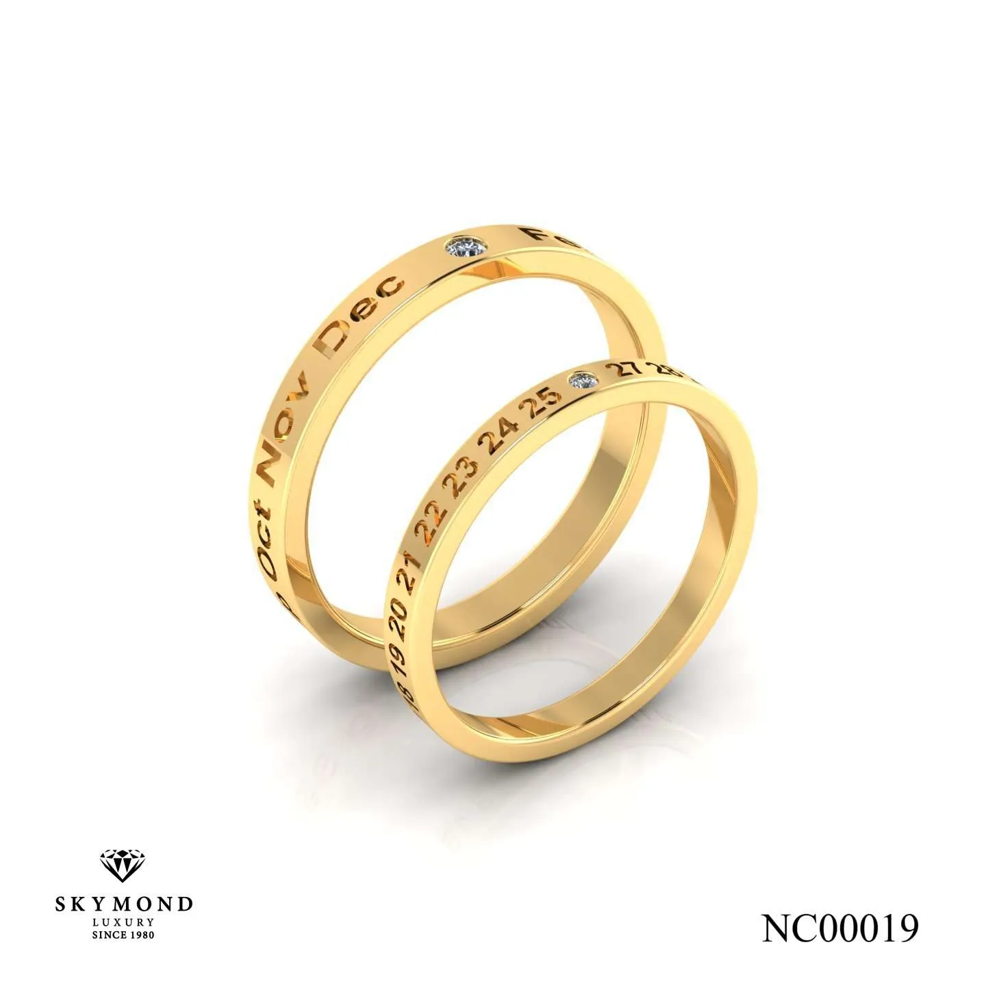 Nhẫn Cưới Vàng Vàng (14k-18k) Thiết Kế NC00019