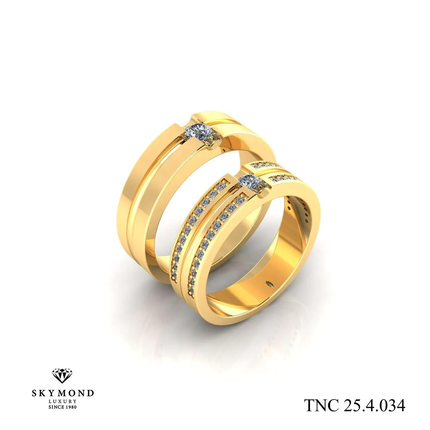 Nhẫn Cưới Vàng Vàng (14k-18k) Thiết Kế TNC 25.4.034