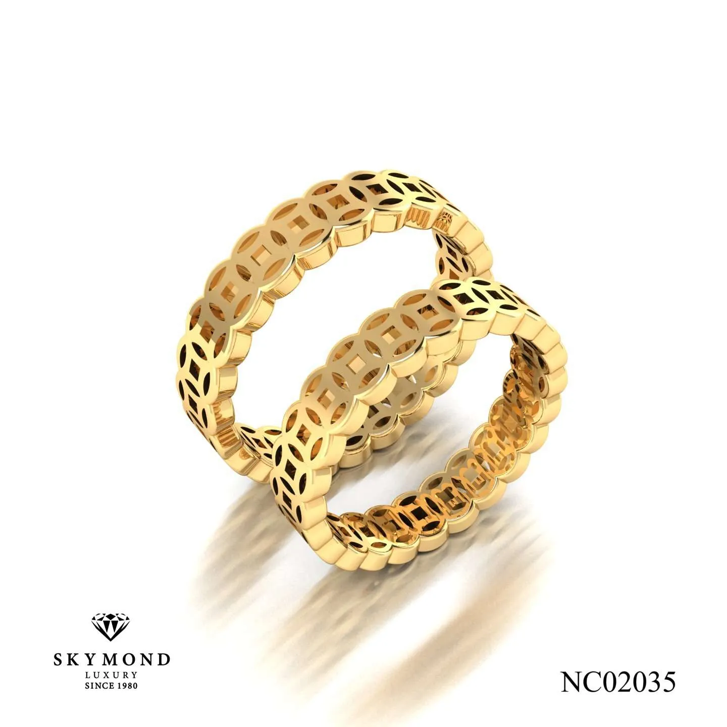 Nhẫn Cưới Vàng Vàng (14k-18k) Thiết Kế NC02035