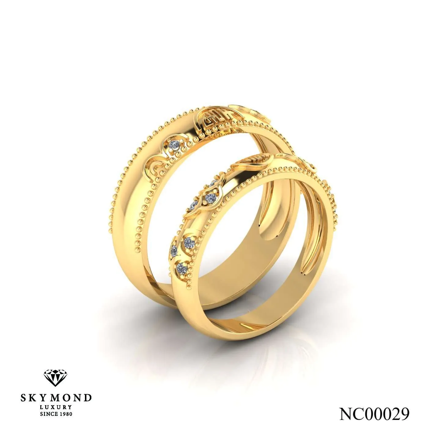 Nhẫn Cưới Vàng Vàng (14k - 18k) Thiết Kế NC00029