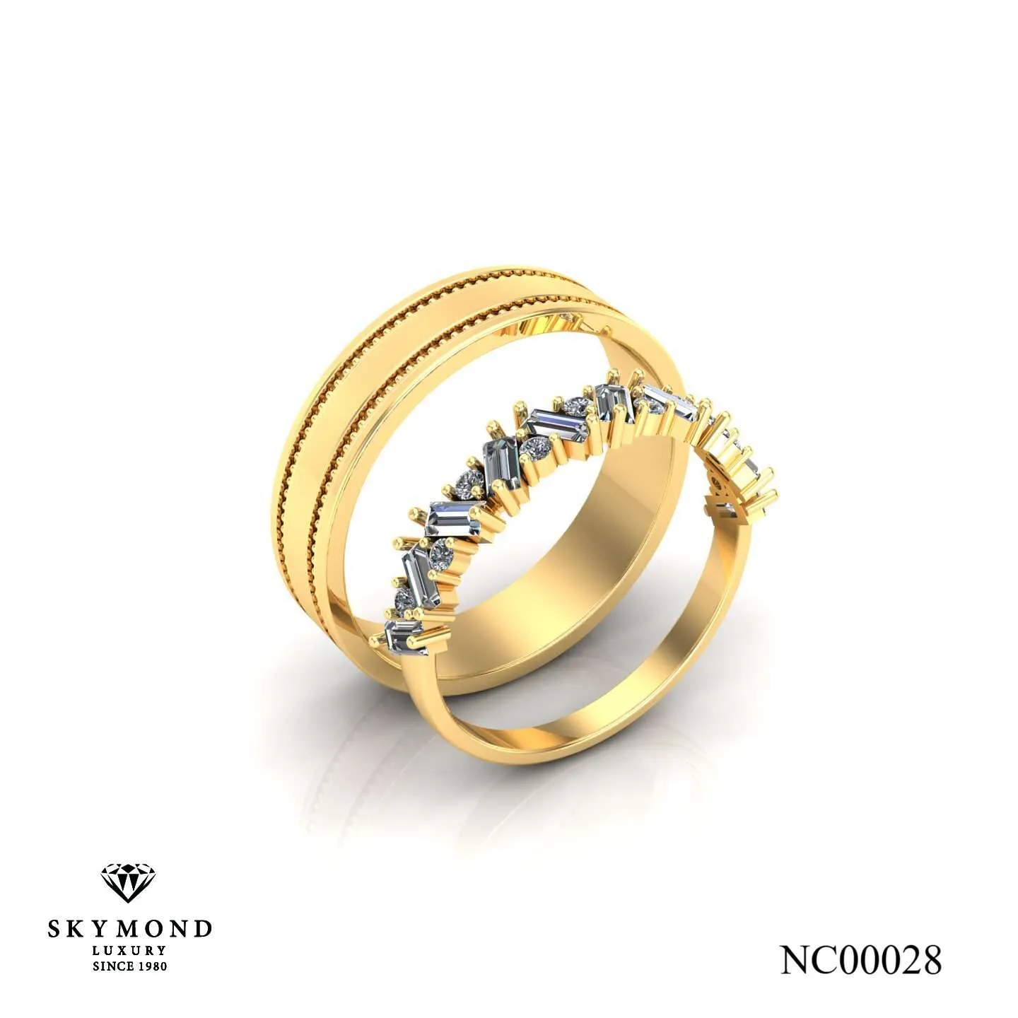 Nhẫn Cưới Vàng Vàng (14k - 18k) Thiết Kế NC00028