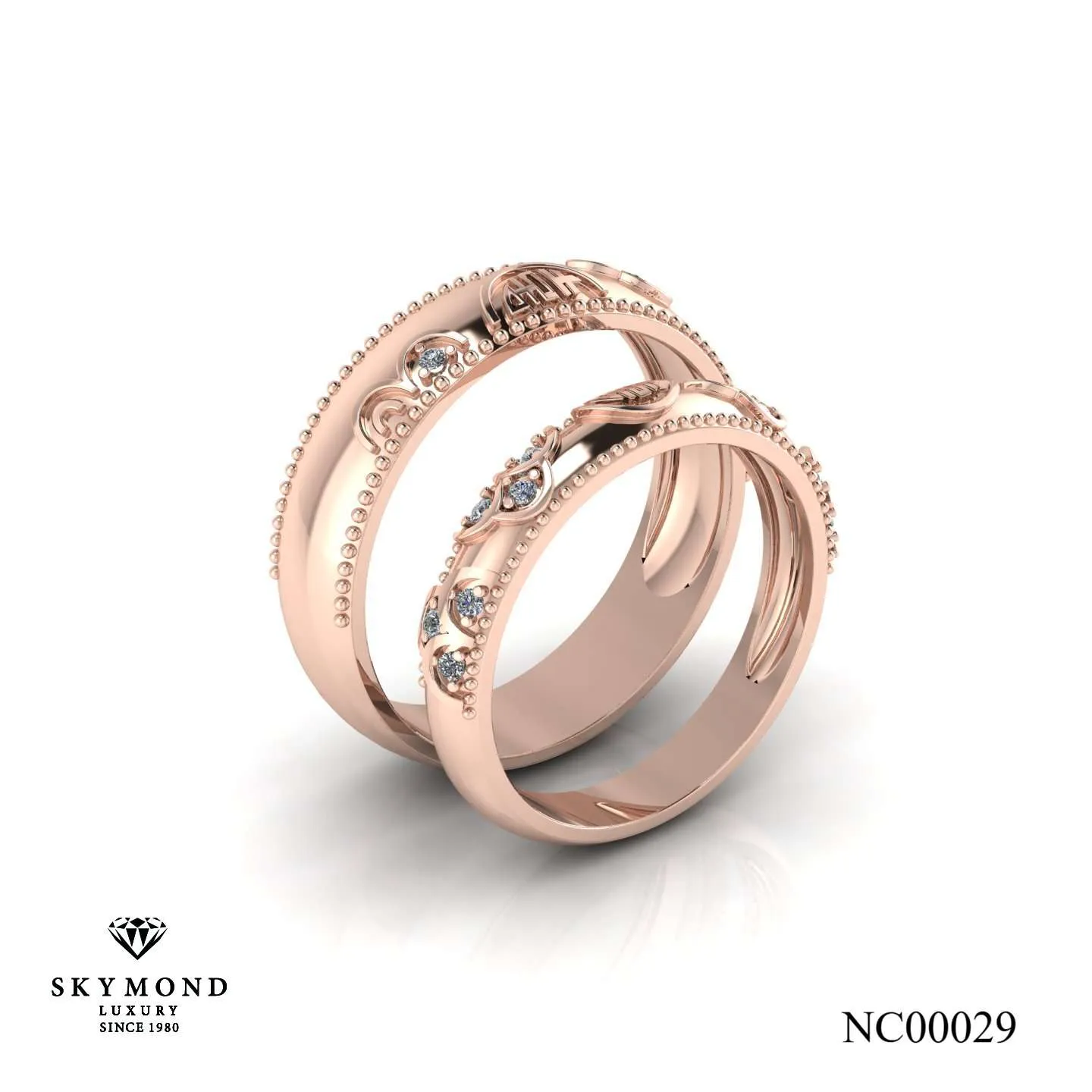 Nhẫn Cưới Vàng Hồng (14k - 18k) Thiết Kế NC00029