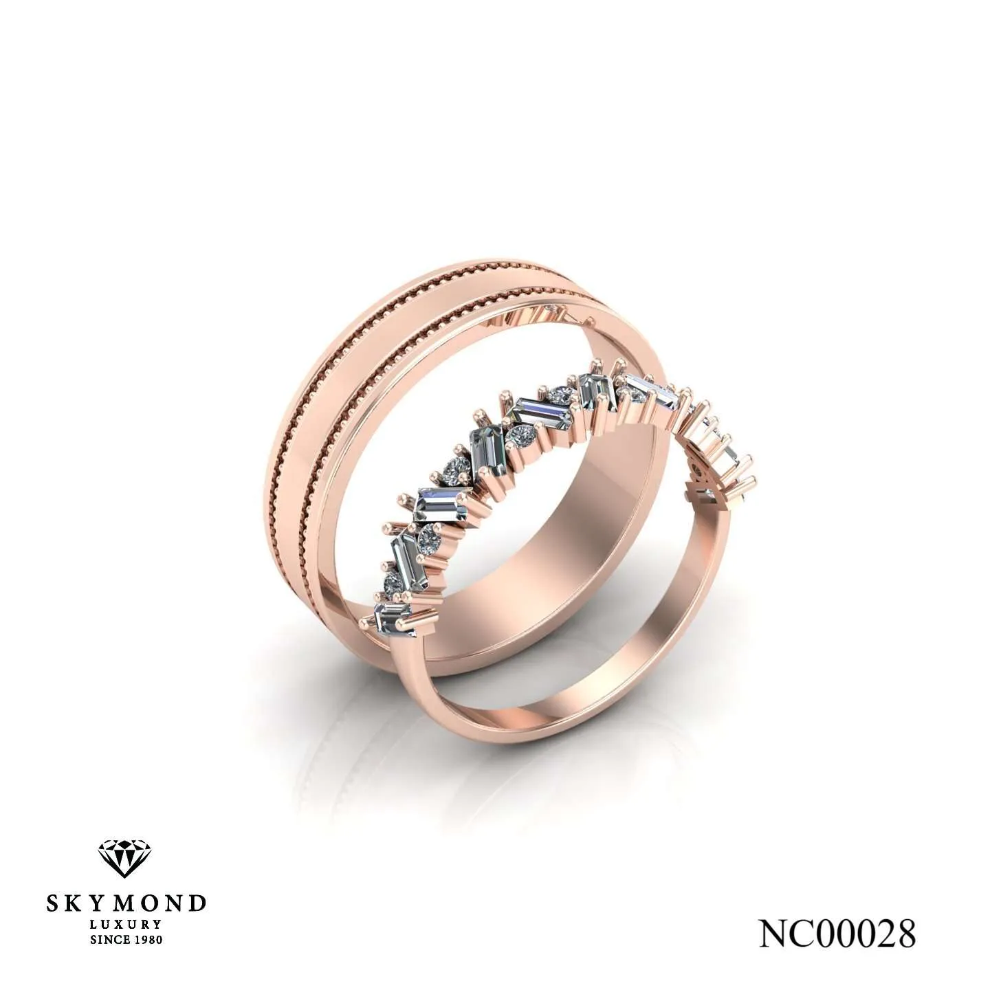 Nhẫn Cưới Vàng Hồng (14k - 18k) Thiết Kế NC00028