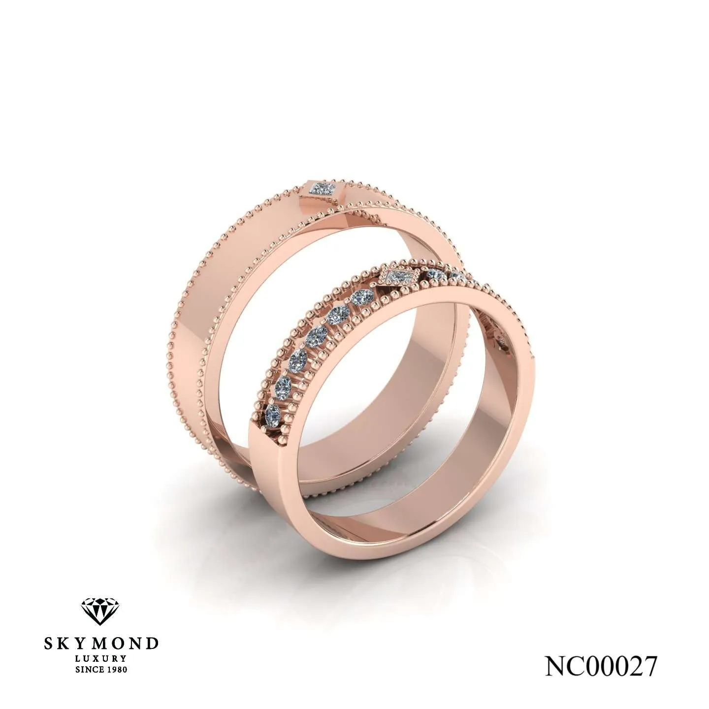 Nhẫn Cưới Vàng Hồng (14k - 18k) Thiết Kế NC00027