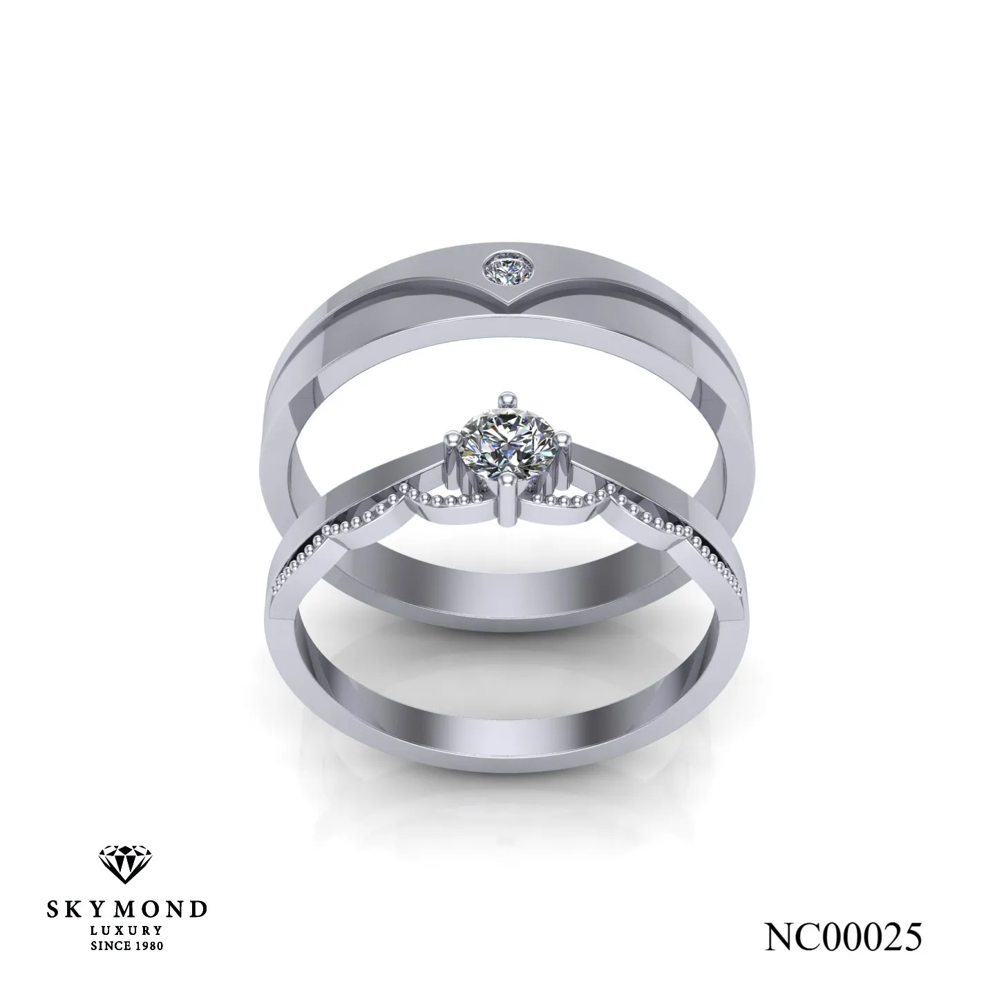 Nhẫn Cưới Vàng Trắng