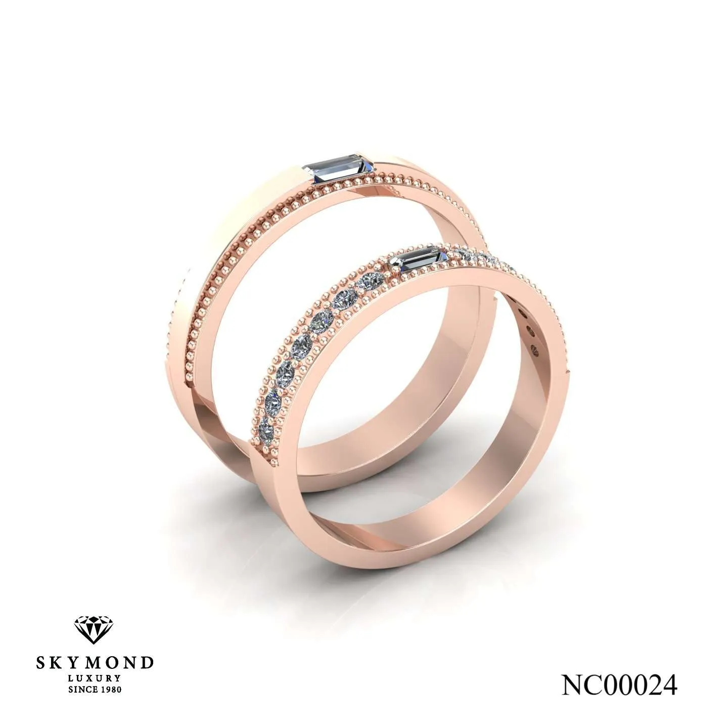 Nhẫn Cưới Vàng Hồng (14k - 18k) Thiết Kế NC00024