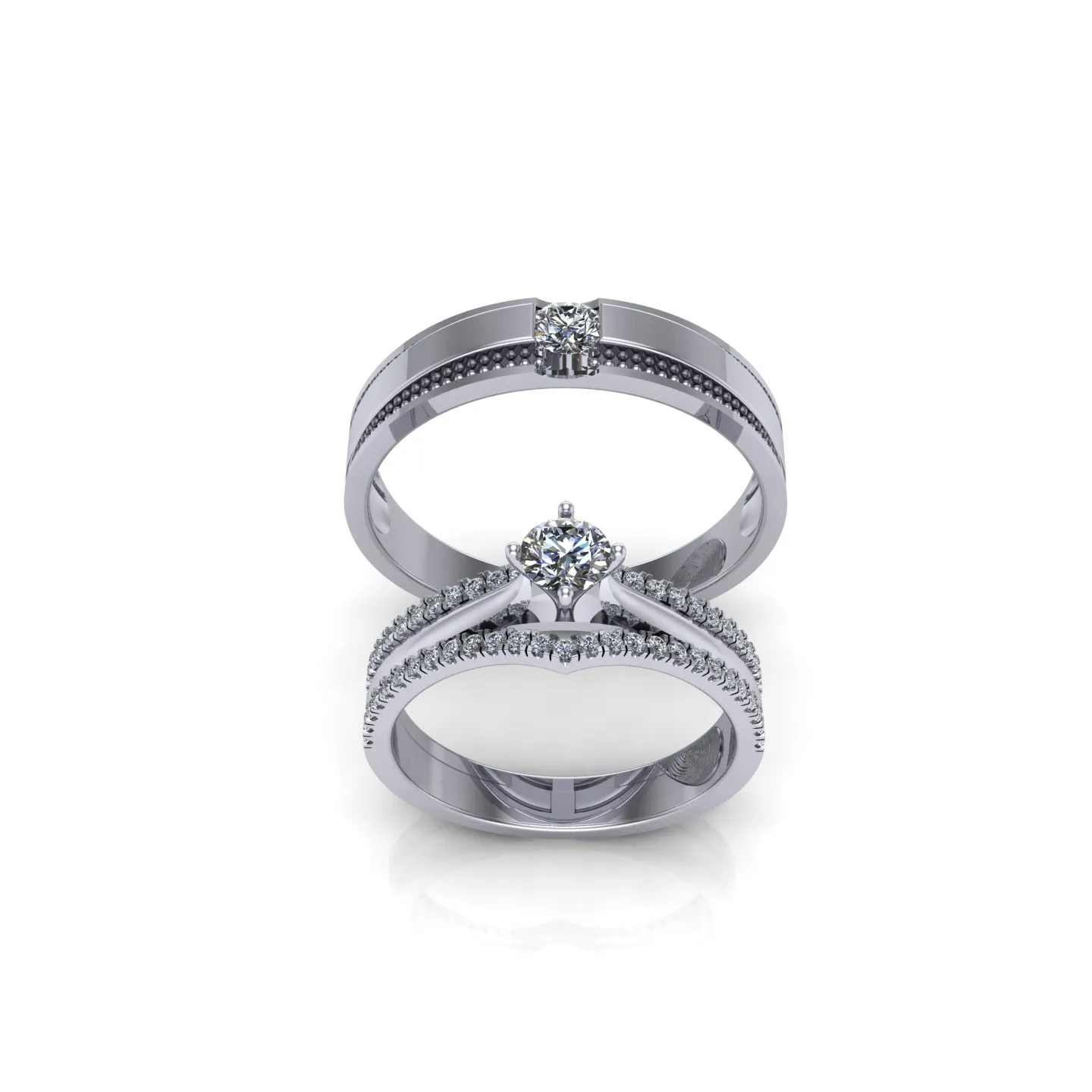 Nhẫn Cưới Vàng Trắng