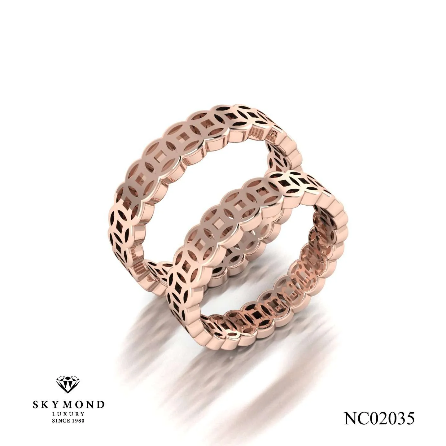 Nhẫn Cưới Vàng Hồng (14k - 18k) Thiết Kế NC02035